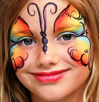 picture of face of rainbow butterfly