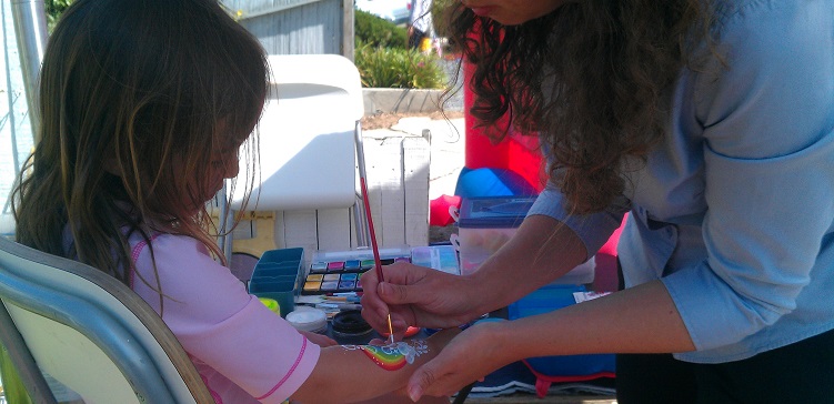 picture of face painting rainbow butterfly