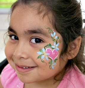 picture of face painting heart and flowers