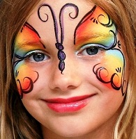 picture of face painting rainbow butterfly