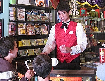 Magic show with a live rabbit